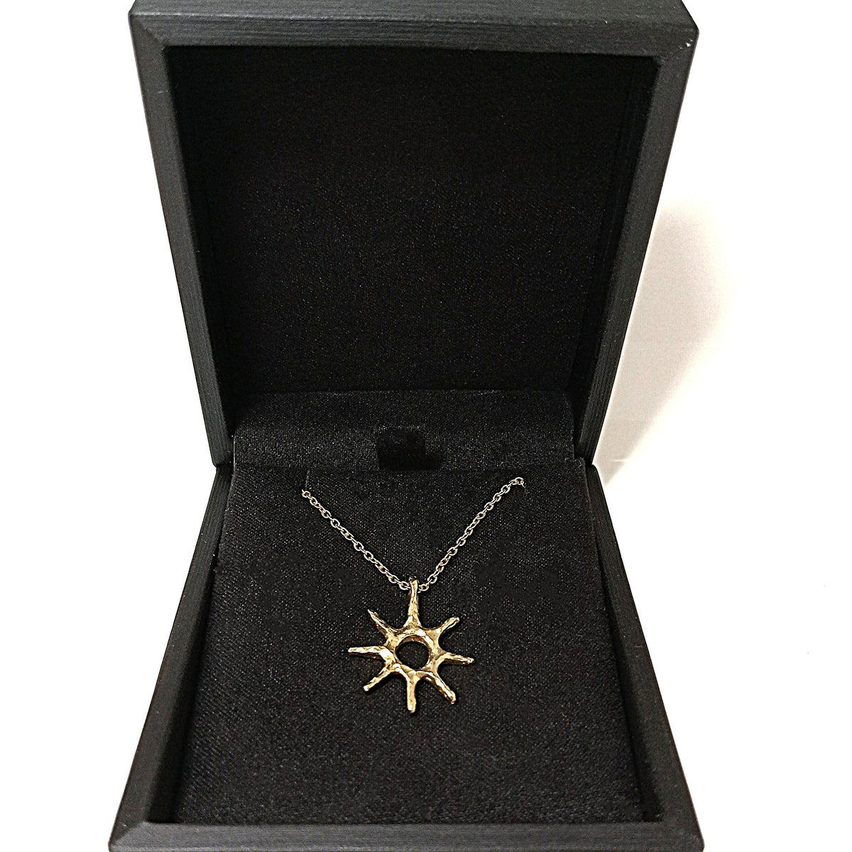 Colgante Polaris en oro vermeil dentro de su estuche