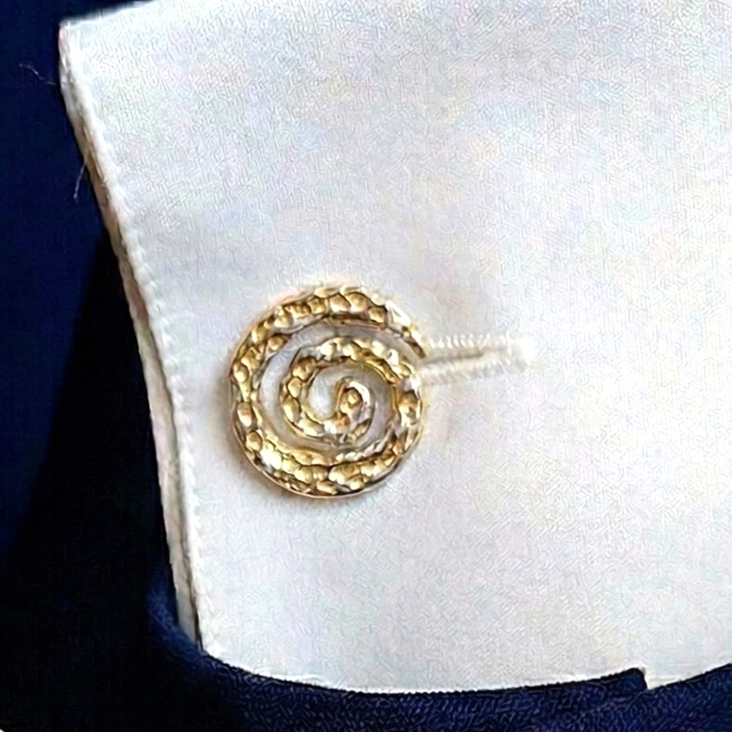 "Galaxy" Spiral Cufflinks in Sterling Silver and Gold Vermeil – Cosmic Design 18 mm