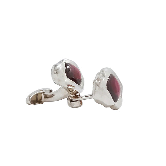 Black Hole Cufflinks in Sterling Silver and Garnet
