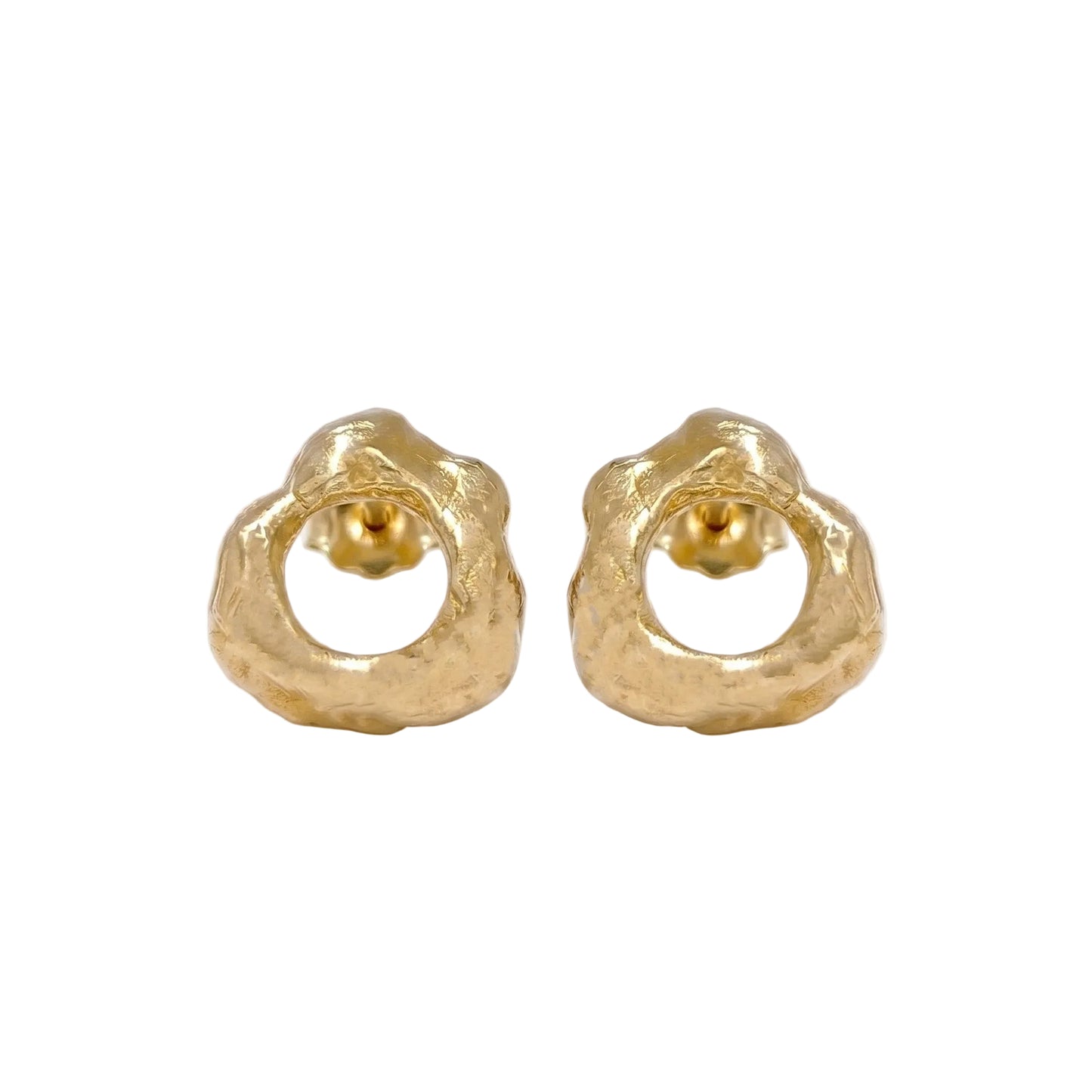 Organic Hoop Earrings in Gold Vermeil