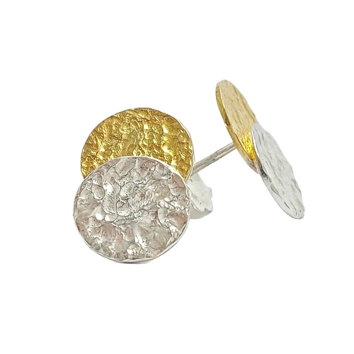 Pendientes Eclipse Solar de plata y oro vermeil
